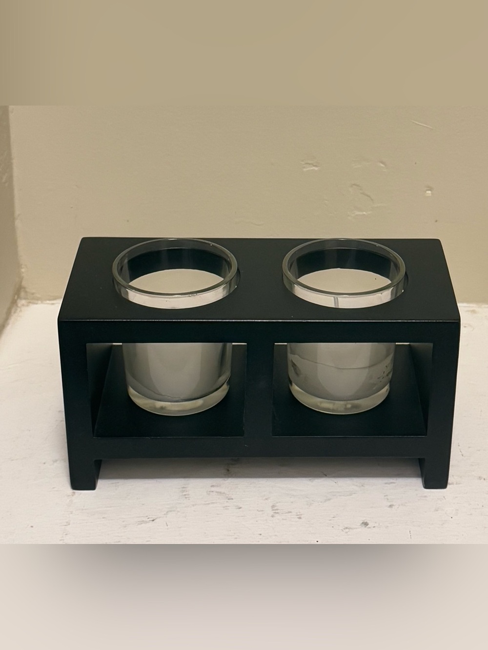 Target Black Double Votive Candle Holder with Clear Glass Cups
